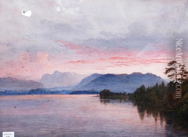 Lake Windermere Oil Painting - Henry R. Hall