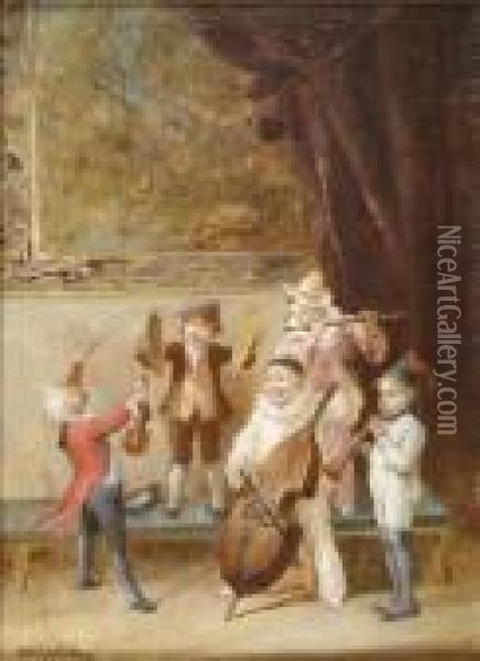 Les Cinq Enfants Musiciens Oil Painting - Francois Louis Lanfant de Metz