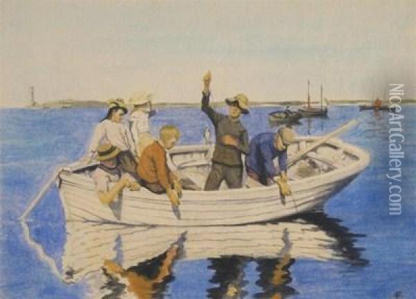 The Fishing Party Oil Painting - Stanhope Alexander Forbes