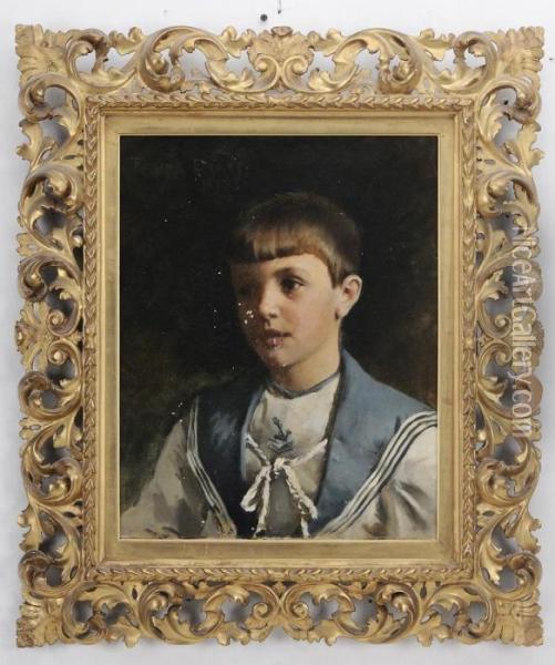 Portrait Of A Young Boy In A Sailor Suit Oil Painting - Rosina Emmet Sherwood