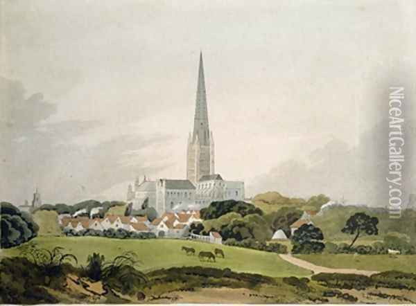 Norwich Cathedral Oil Painting - Robert Ladbrooke