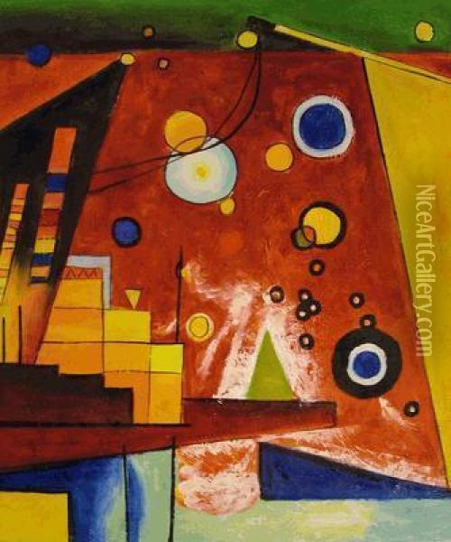 Schweres Rot (heavy Red) Oil Painting - Wassily Kandinsky