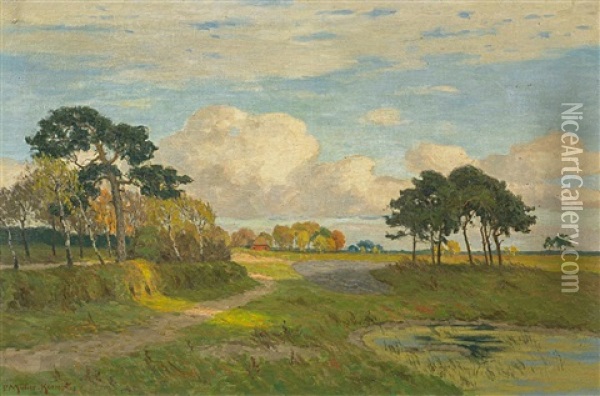 Sommerliche Landschaft In Mecklenburg Oil Painting - Paul Mueller-Kaempff