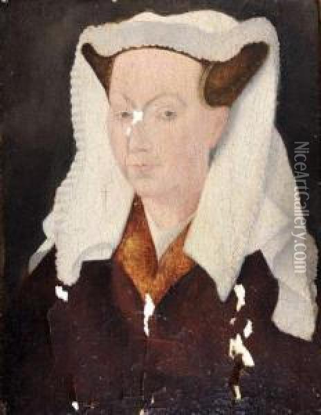 Portrait De Margareth Van Eyck, Femme De Jan Van Eyck Oil Painting - Jan Van Eyck