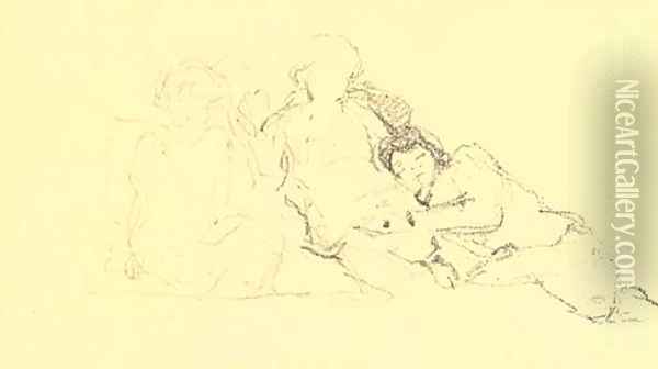 Trois personnages etendues Oil Painting - Jean-Edouard Vuillard