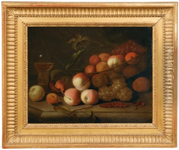 Still Life With Basket Of Fruits Oil Painting - Jakob Bogdani