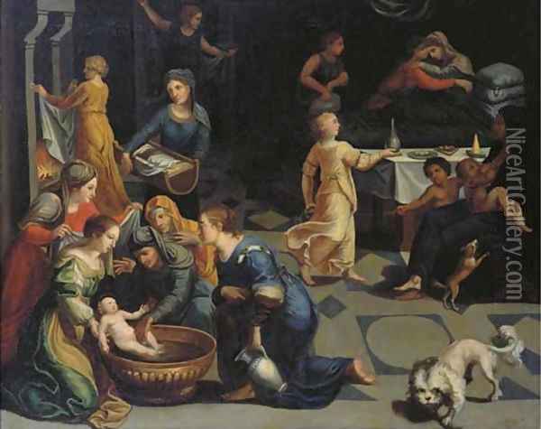 The Birth of the Virgin Oil Painting - Venetian School