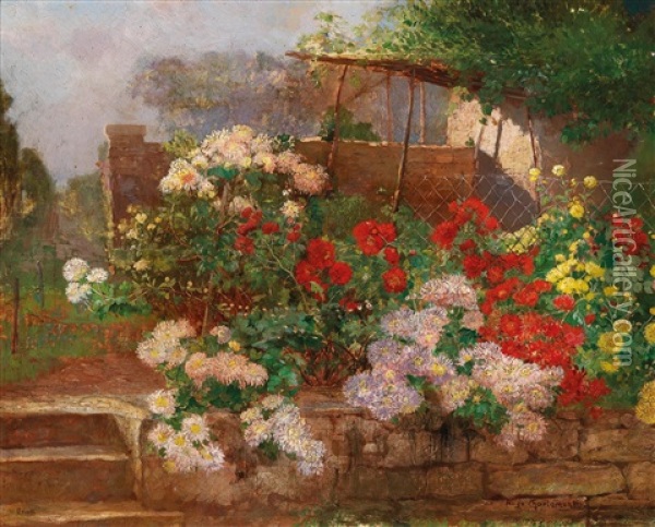 Garden In Brioni Oil Painting - Hugo Charlemont