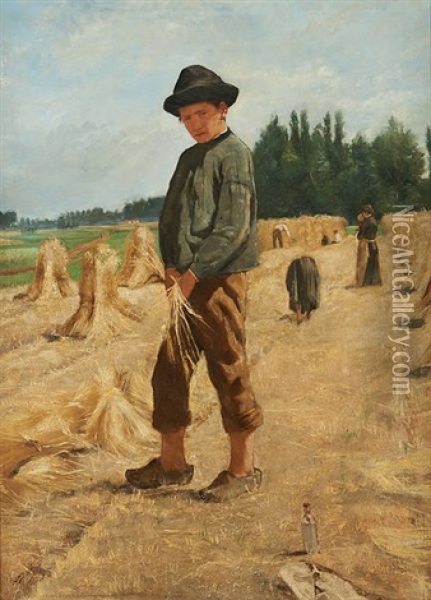 La Fenaison Oil Painting - Jean-Henri Luyten