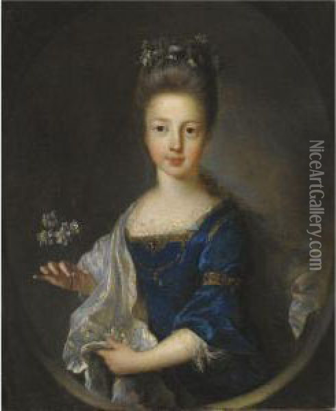 Portrait Of Princess Luisa Maria Theresa Stuart (1692-1712) Oil Painting - Jean Francois de Troy
