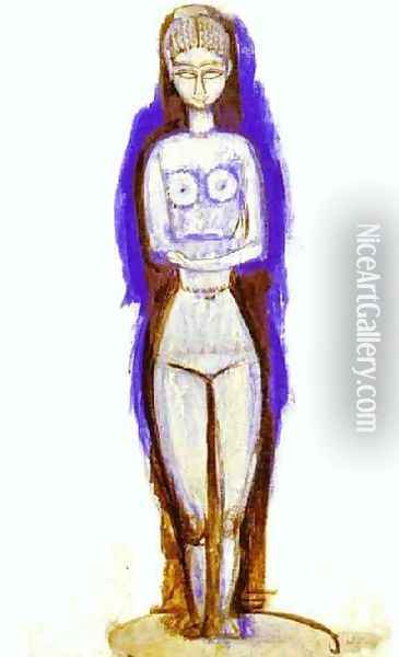 Standing Nude Oil Painting - Amedeo Modigliani