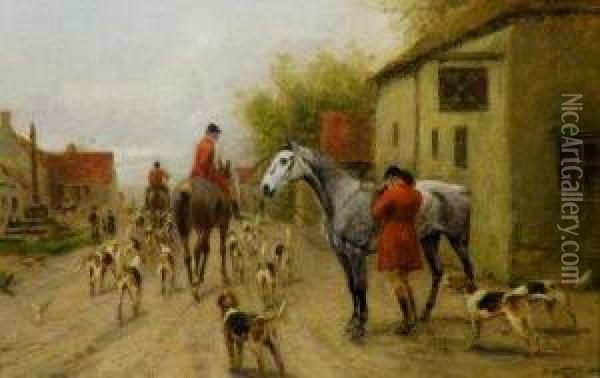 The Hunt Sets Off Oil Painting - George Wright
