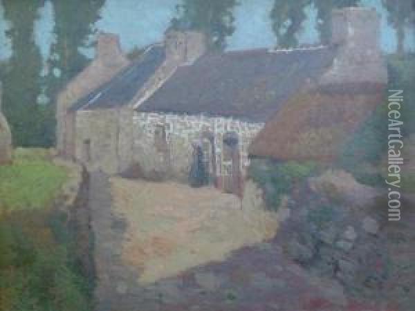 Brittany Houses Oil Painting - George Elmer Browne