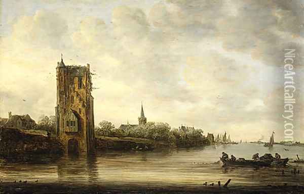 The Pelkus Gate near Utrecht 1646 Oil Painting - Jan van Goyen
