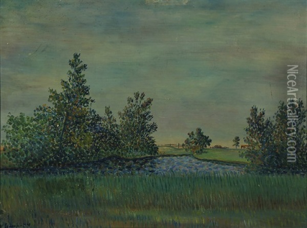 Landscape From Liminka Oil Painting - Vilho Lampi