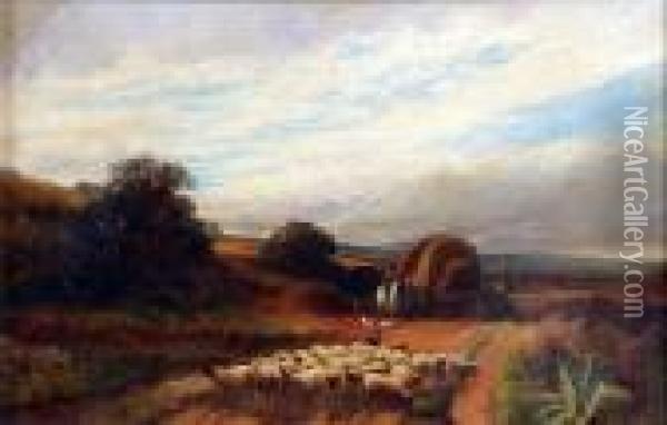 The Sheep Drovers Oil Painting - Peter de Wint