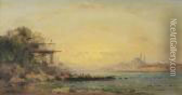 Bateau Au Large De Constantinople Oil Painting - Henri Duvieux
