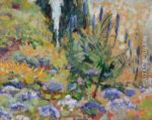 Paysage Avecarums Oil Painting - Theo van Rysselberghe