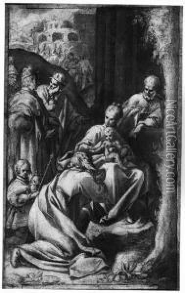 The Adoration Of The Magi Oil Painting - Denys Fiammingo Calvaert