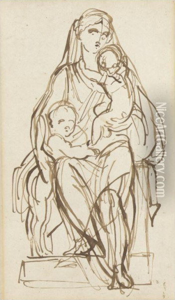 Madonna Con Bambino E San Giovannino Oil Painting - Giovanni Dupre