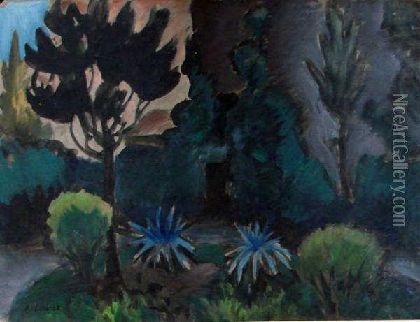 Le Jardin Dans L'ombre Oil Painting - Alfred Lesbros