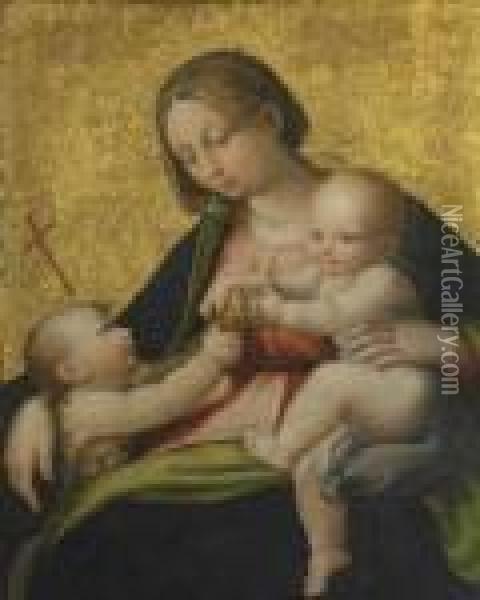 Madonna And Child Oil Painting - Andreas Sabatini Da Salerno