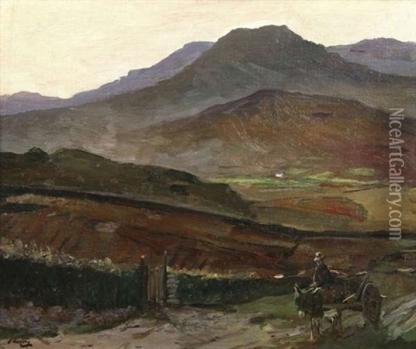 Bringing Home The Turf: The Kingdom Of Kerry Oil Painting - John Lavery