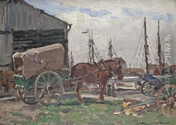 Pferdegespann Oil Painting - Wilhelm Hambuechen