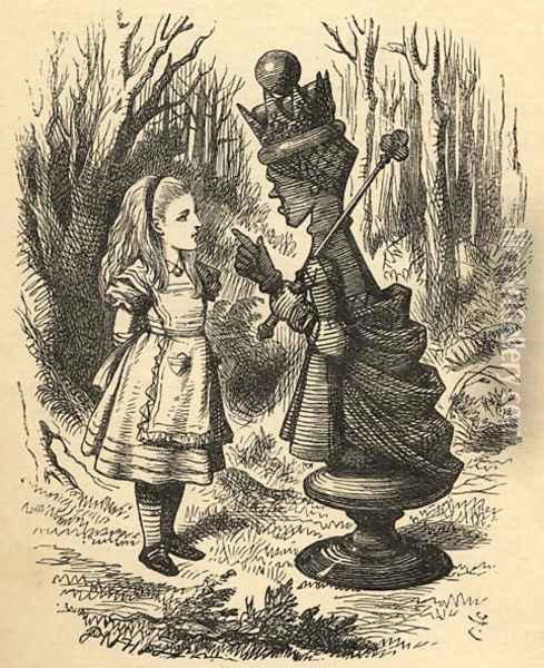 Alice and the Red Queen, illustration from Through the Looking Glass by Lewis Carroll 1832-98 first published 1871 2 Oil Painting - John Tenniel