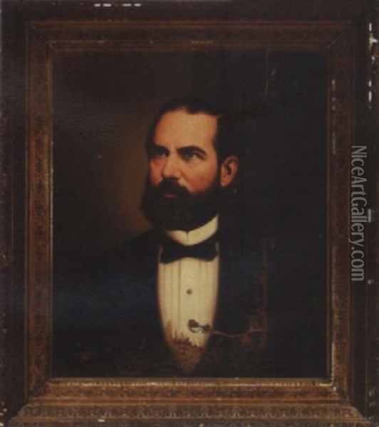Portrait Of Dr. Felix Gaudet Oil Painting - George David Coulon