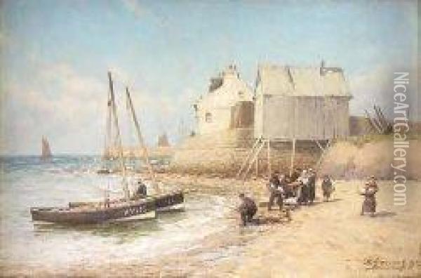 Landing The Catch In The East Neuk Oil Painting - Alexander Young