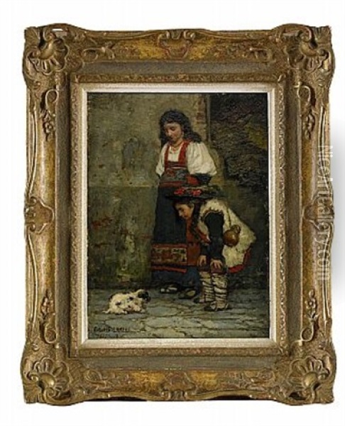 Gatumotiv Fran Paris Oil Painting - Carl Gustaf Hellqvist