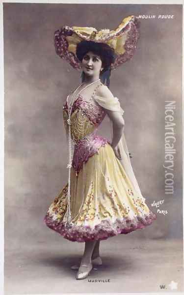 Post Card of Marville (a dancer at the Moulin Rouge) Oil Painting - Walery, Stanislas