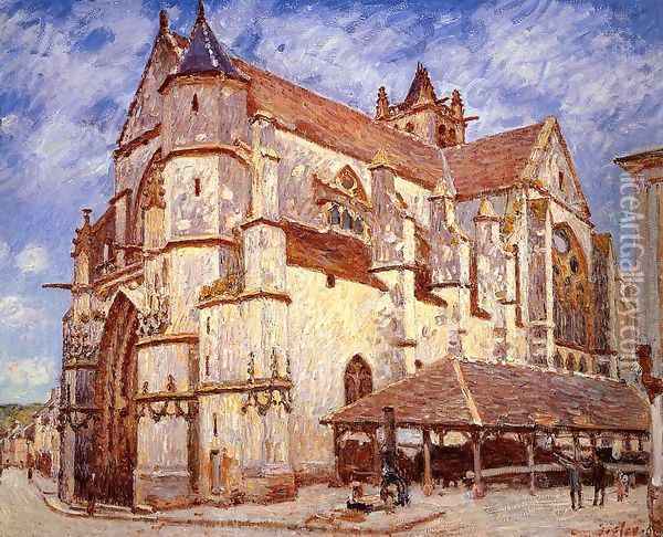 The Church at Moret, Afternoon Oil Painting - Alfred Sisley