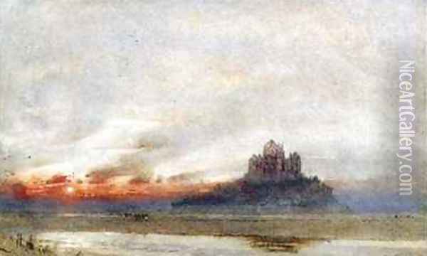 Mont St Michel Normandy Oil Painting - Albert Goodwin
