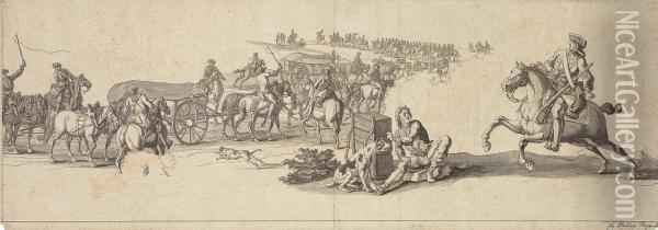 Kavallerie Oil Painting - Georg Philipp I Rugendas