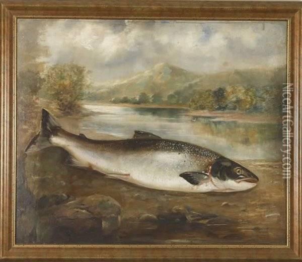 The Big Fish Oil Painting - Brownlow North