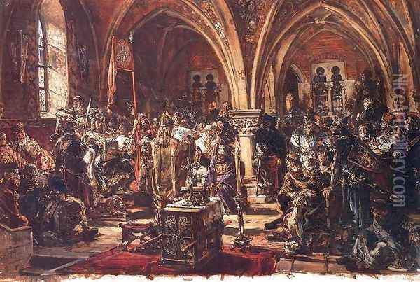First Seym in Leczyca, AD 1182 Oil Painting - Jan Matejko
