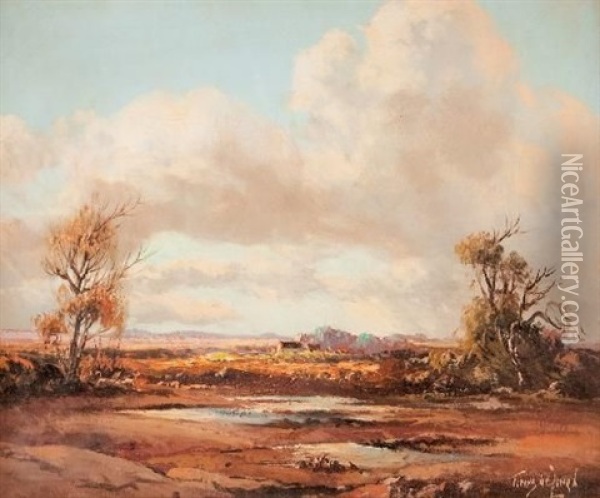 Karoo Landscape Oil Painting - Tinus de Jongh