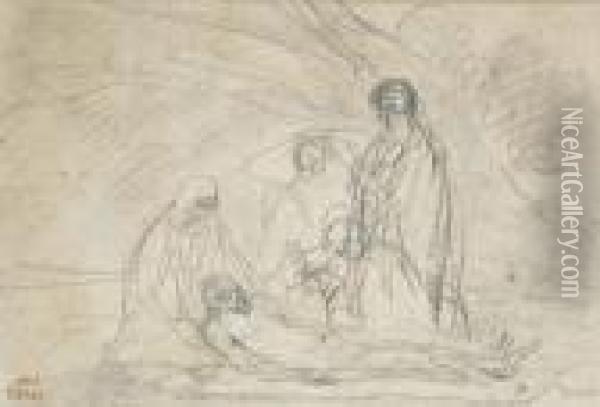 La Deposition Du Christ Oil Painting - Jean-Baptiste-Camille Corot