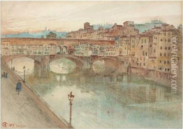 Ponte Vecchio Oil Painting - Harry Goodwin