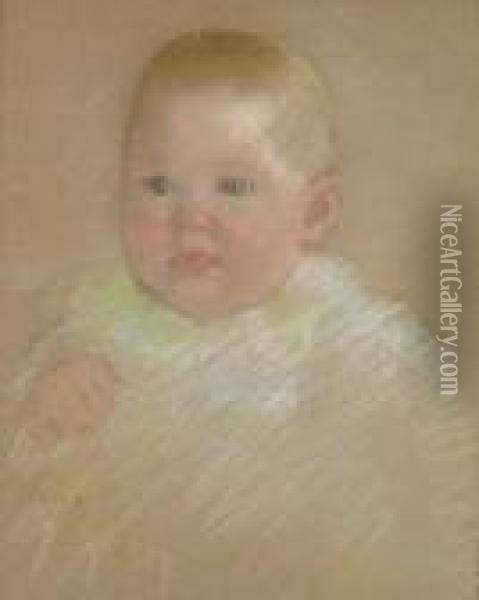 Head Of A Baby Oil Painting - Mary Cassatt