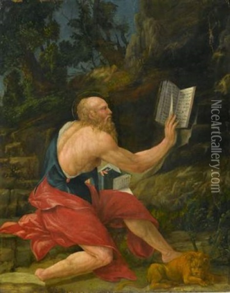 Saint Jerome Oil Painting - Girolamo Mazzola Bedoli