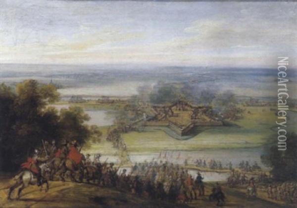 Die Belagerung Einer Festung Oil Painting - Adam Frans van der Meulen