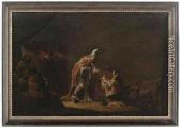The Presentation In The Temple. Oil Painting - Leonaert Bramer
