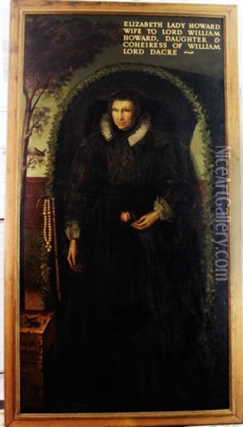 Portrait Of Elizabeth, Lady Howard Oil Painting - George Gascoyne