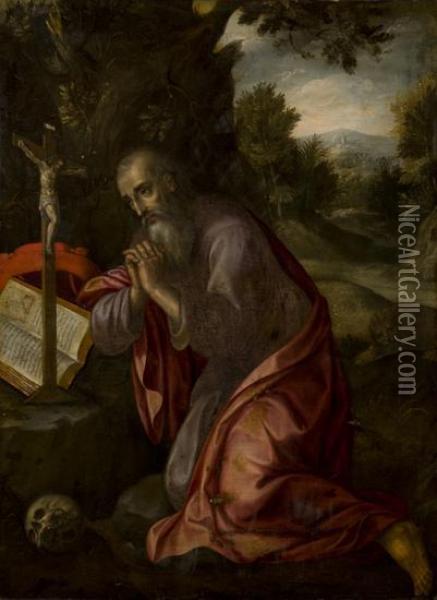 San Girolamo Oil Painting - Girolamo Muziano