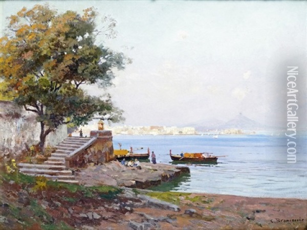 Pecheurs Dans La Baie De Naples Oil Painting - Carlo Brancaccio