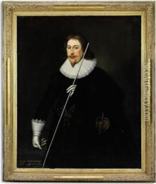 Portrait Of A Gentleman Oil Painting - Daniel Mytens