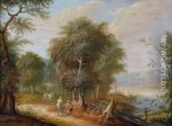 Zwei Flusslandschaften Oil Painting - Edmond Aman-Jean